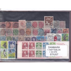 Danmark Samling - 1 Hfteblok + 35 Stk. Stemplet/Ustemplet