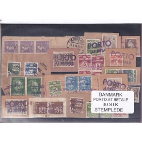 Efterporto - Porto at betale - 30 Stk. - Stemplede