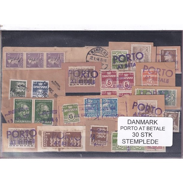 Efterporto - Porto at betale - 30 Stk. - Stemplede