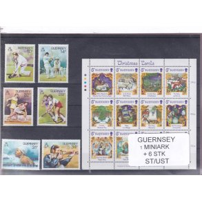Guernsey - 1 Miniark + 6 Stk. - Stemplet/ustemplet