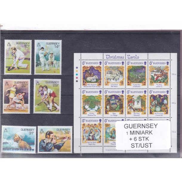 Guernsey - 1 Miniark + 6 Stk. - Stemplet/ustemplet