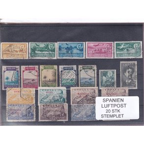 Spanien - Luftpost - 20 Stk. - Stemplet