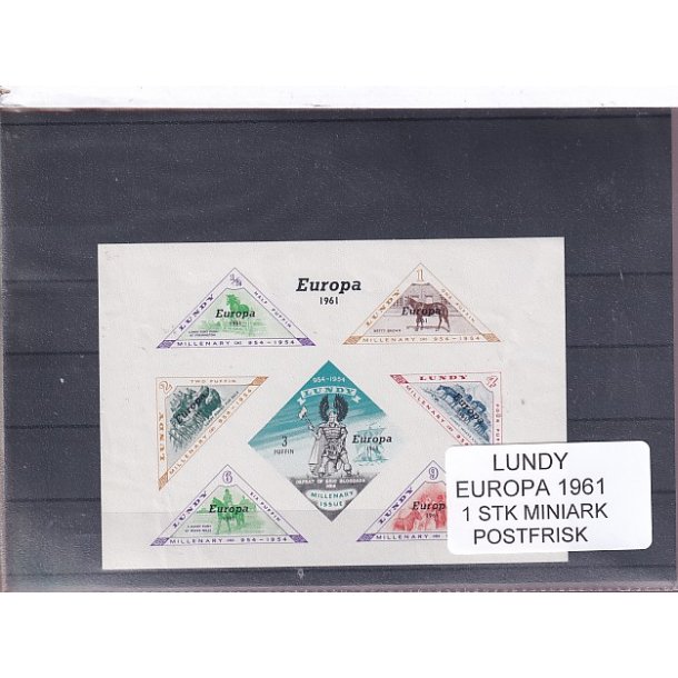 Lundy - Europa 1961 - 1 Stk. Miniark - Postfrisk