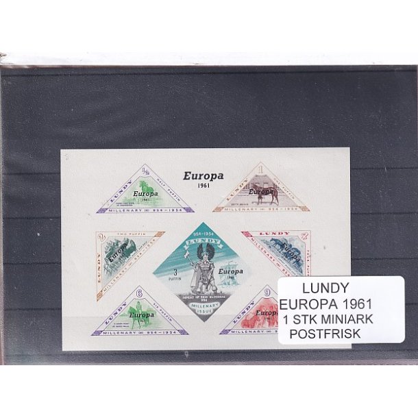Lundy - Europa 1961 - 1 Stk. Miniark - Postfrisk