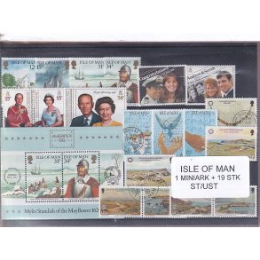 Isle of Man - 1 Stk. Miniark + 19 Stk. - Stemplet/Ustemplet
