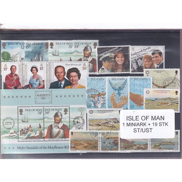 Isle of Man - 1 Stk. Miniark + 19 Stk. - Stemplet/Ustemplet