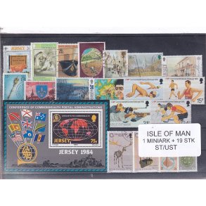 Isle of Man - 1 Stk. Miniark + 19 Stk. - Stemplet/Ustemplet
