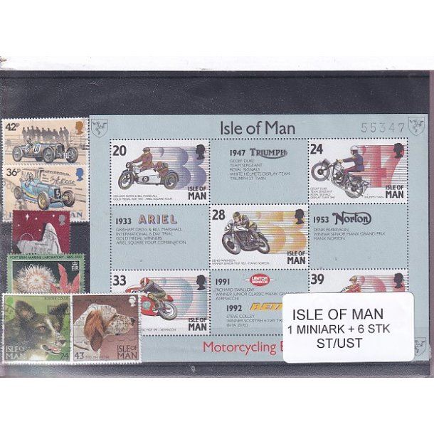 Isle of Man - 1 Stk. Miniark + 6 Stk. - Stemplet/Ustemplet