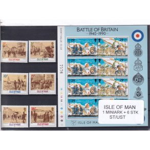 Isle of Man - 1 Stk. Miniark + 6 Stk. - Stemplet/Ustemplet