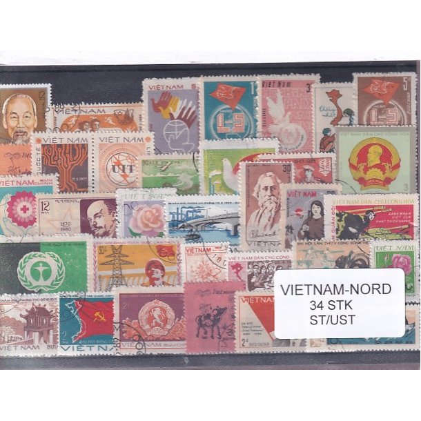 Nord Vietman Samling - 34 Stk. Stemplet/Ustemplet