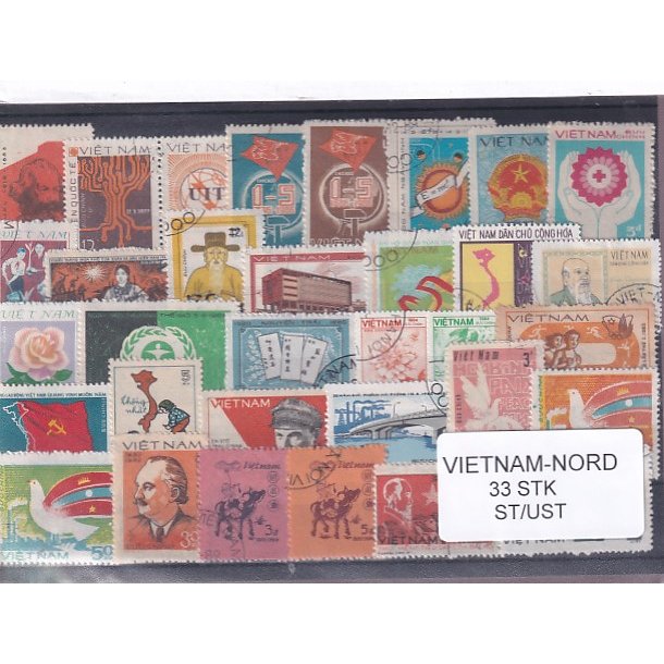 Nord Vietman Samling - 33 Stk. Stemplet/Ustemplet