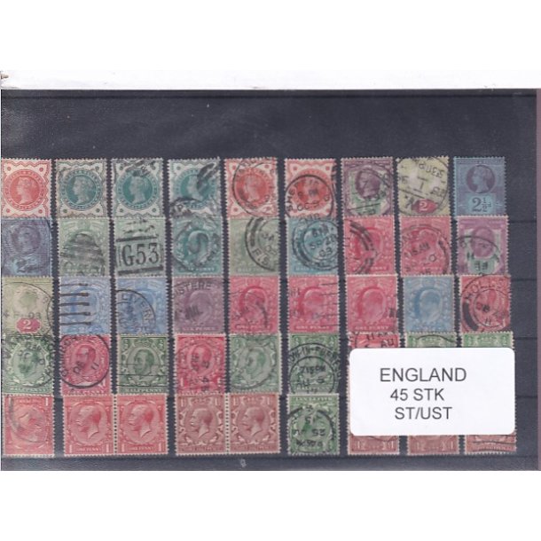 England - 45 Stk.  Stemplet/Ustemplet
