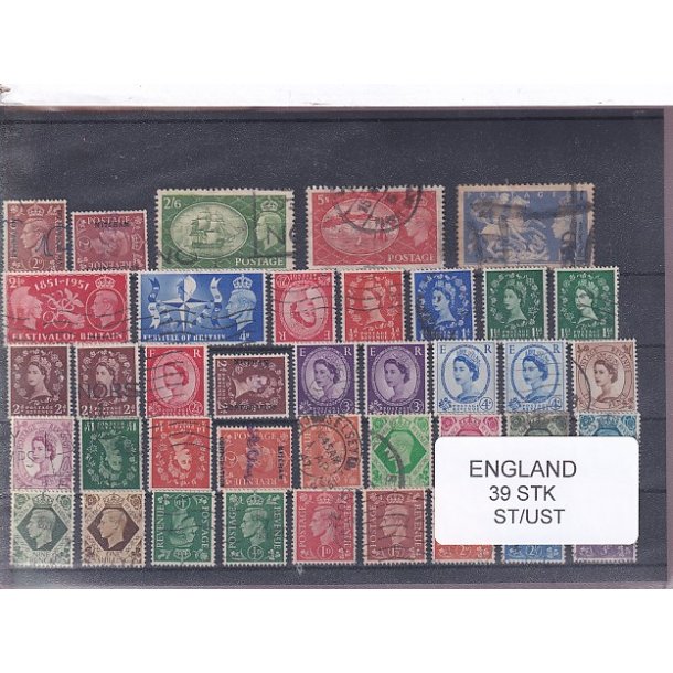England - 39 Stk.  Stemplet/Ustemplet