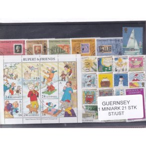 Guernsey - 1 Miniark - 21 Stk. Stemplet/ustemplet