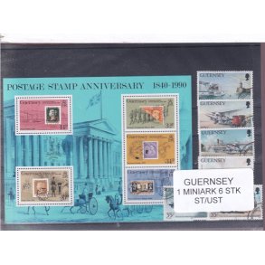 Guernsey - 1 Miniark - 6 Stk. Stemplet/ustemplet