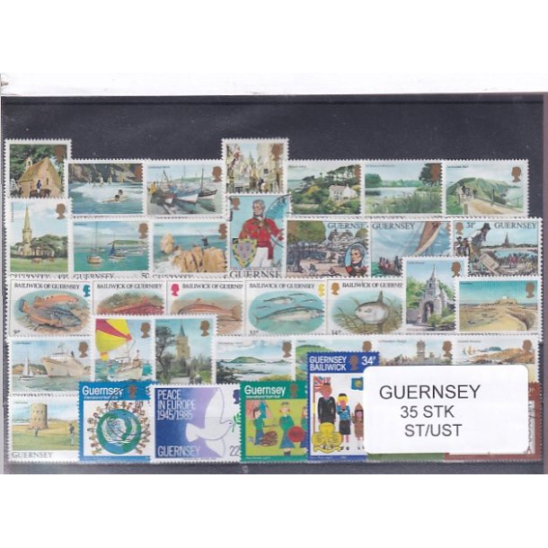 Guernsey - 35 Stk. Stemplet/ustemplet