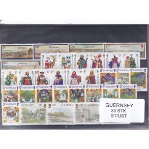 Guernsey - 33Stk. Stemplet/ustemplet