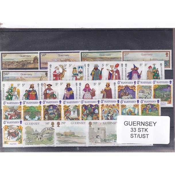 Guernsey - 33Stk. Stemplet/ustemplet