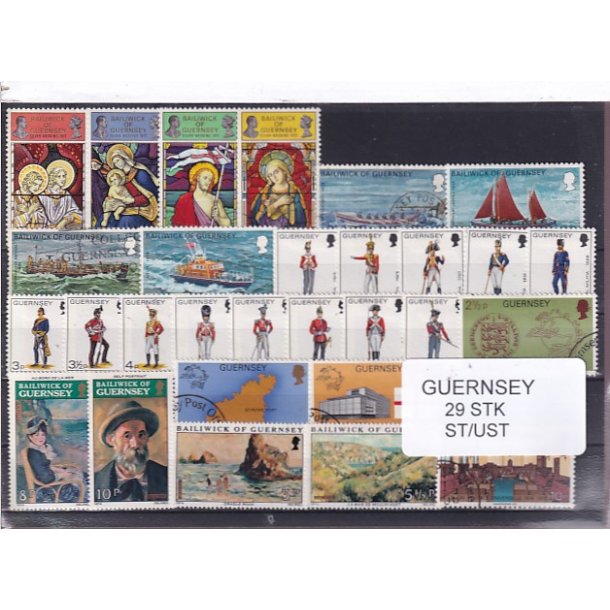 Guernsey - 29 Stk. Stemplet/ustemplet