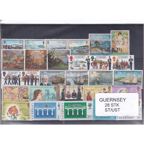 Guernsey - 28 Stk. Stemplet/ustemplet