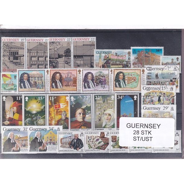 Guernsey - 28 Stk. Stemplet/ustemplet
