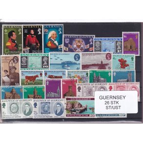 Guernsey - 26 Stk. Stemplet/ustemplet