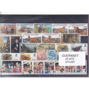 Guernsey - 25 Stk. Stemplet/ustemplet