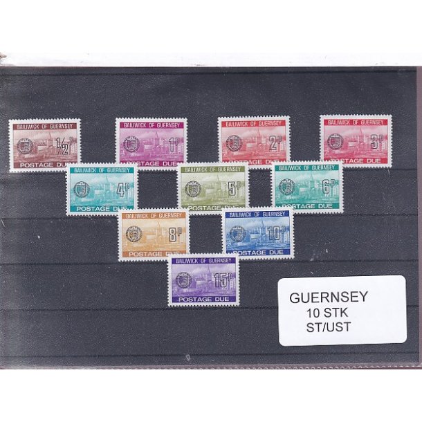 Guernsey - 10 Stk. Stemplet/Ustemplet