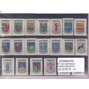 Danmark By-Herredsvbenmrker - R-V- 20 Stk.