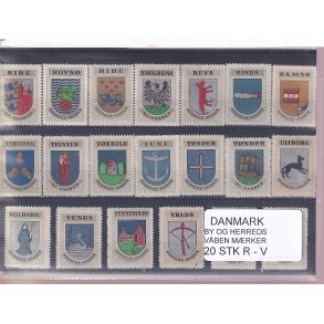 Danmark By-Herredsvbenmrker - R-V- 20 Stk.
