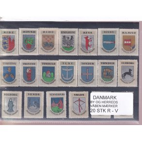 Danmark By-Herredsvbenmrker - R-V- 20 Stk.