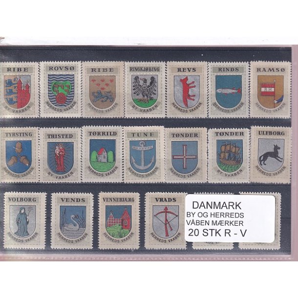 Danmark By-Herredsvbenmrker - R-V- 20 Stk.