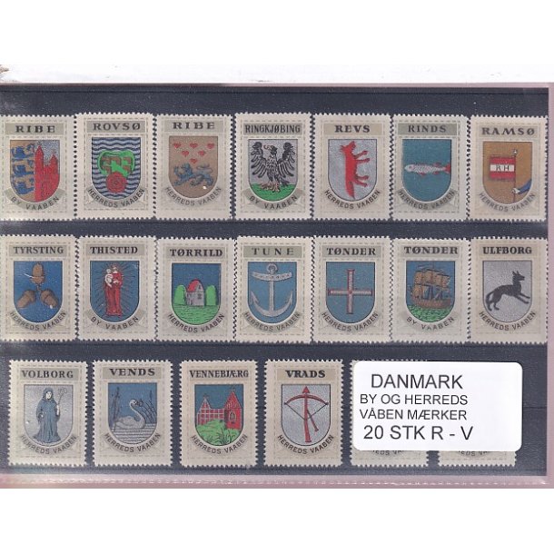 Danmark By-Herredsvbenmrker - R-V- 20 Stk.
