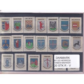Danmark By-Herredsvbenmrker - R-V- 20 Stk.