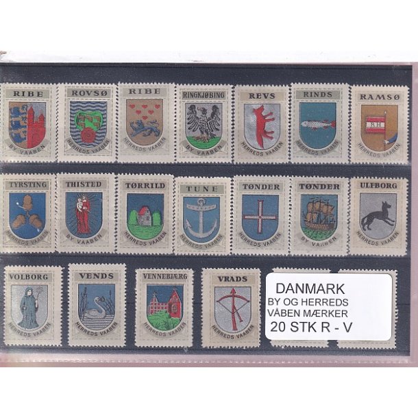 Danmark By-Herredsvbenmrker - R-V- 20 Stk.