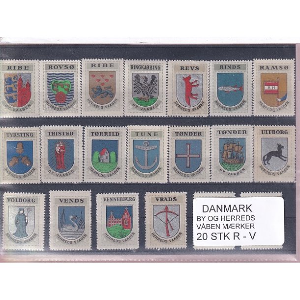 Danmark By-Herredsvbenmrker - R-V- 20 Stk.