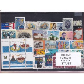 Island - 1 Stk. Miniark + 26 Stk. - Stemplet/ustemplet