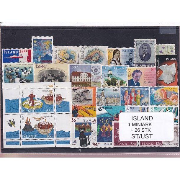 Island - 1 Stk. Miniark + 26 Stk. - Stemplet/ustemplet