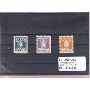 Grnland - Pakkeporto - AFA 15 - 17 - 18 - Postfrisk