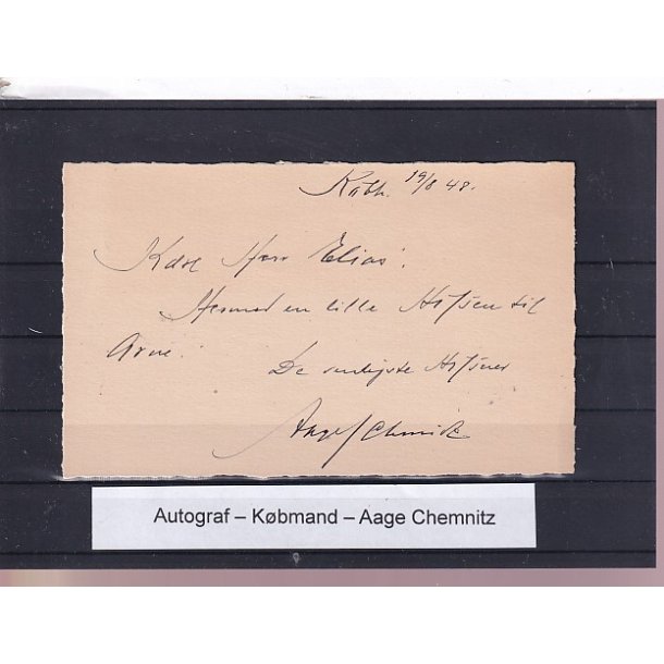Autograf - Kbmand - Aage Chemnitz