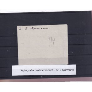 Autograf - Justitsminister - A.C. Normann