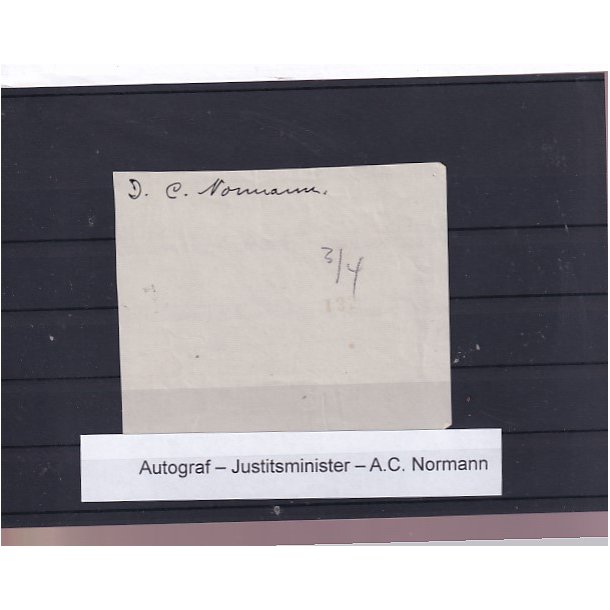 Autograf - Justitsminister - A.C. Normann