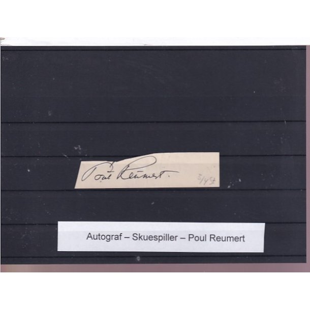  Autograf - Skuespiller - Poul Reumert