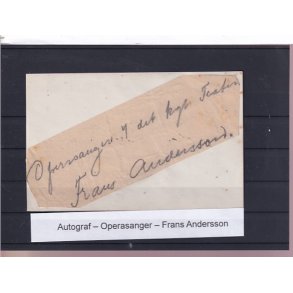Autograf - Operasanger - Frans Andersson