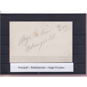 Autograf - Balletdanser - Aage Poulsen