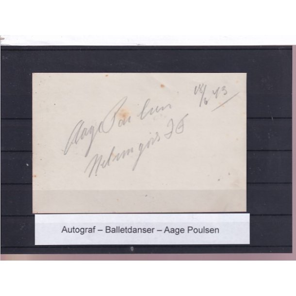 Autograf - Balletdanser - Aage Poulsen