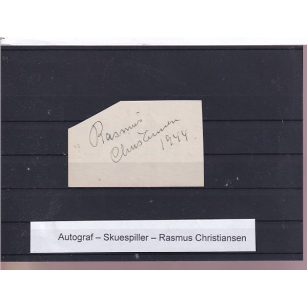Autograf - Skuespiller - Rasmus Christiansen