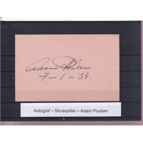 Autograf - Skuespiller - Adam Poulsen