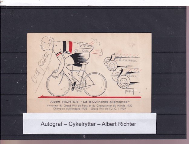 Autograf - Cykelrytter - Albert Richter - Autografer - Samlerhuset