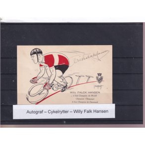 Autograf - Cykelrytter - Willy Falk Hansen